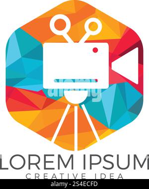 Logo der Film- oder Filmkamera. Stock Vektor