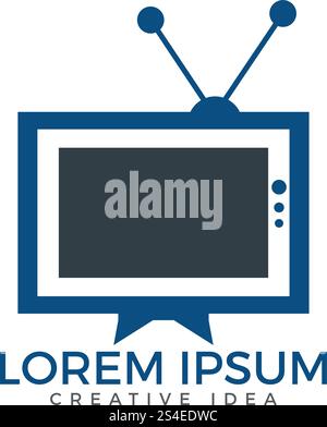 TV-Media-Logo. Design der Logo-Vorlage für TV-Service. Stock Vektor