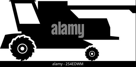 Bauernhof Harvester für Arbeiten auf dem Feld Symbol kombinieren schwarzes Farbe Vektor-illustration Flat Style simple Image Stock Vektor