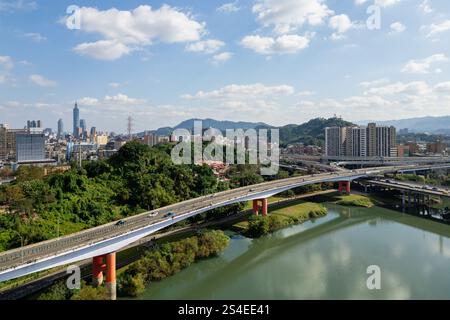 Aus der Vogelperspektive des Treasure Hill Village in Taipei, Taiwan Stockfoto