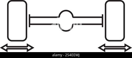 Fix Auto Räder Computer Auswuchtgerät Symbol Farbe schwarz Vector Illustration Flat Style simple Image outline Stock Vektor