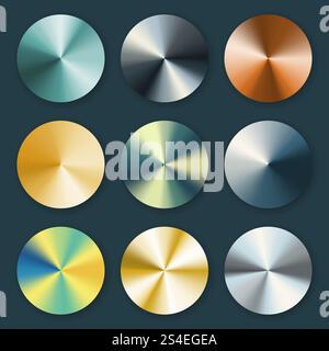Metallisches Silber und goldkonische Metallvektorgradienten. Illustration aus Metall-Silber und Goldplatte. Metallisches Silber und goldkonische Metallvektorgradienten Stock Vektor