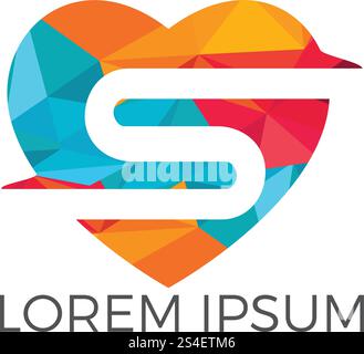 Herzdesign mit Letter S. Stock Vektor