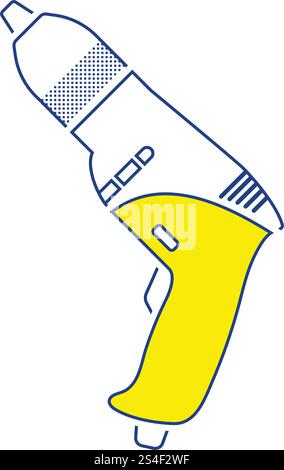 Symbol der elektrischen Bohrmaschine. Thin Line Design. Vector Illustration. Stock Vektor