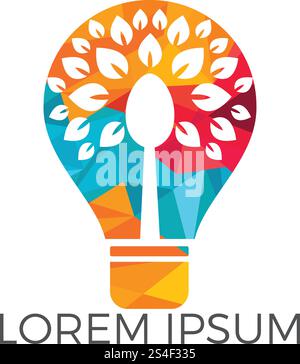 Icon-Konzept für natürliche und biologische Lebensmittel. Symbol für die Idee von Lebensmitteln. Design-Vorlage für das Restaurant-Logo. Innovationskonzept für Lebensmittelrezepte. Stock Vektor