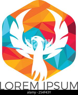 Phoenix Logo-Design. Kreatives Logo des mythologischen Vogels. Stock Vektor