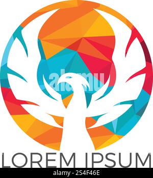 Phoenix Logo-Design. Kreatives Logo des mythologischen Vogels. Stock Vektor