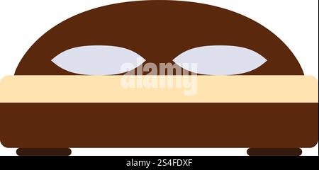 Hotel Bed-Symbol. Flache Farbgestaltung. Vector Illustration. Stock Vektor