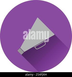 Regisseur Megaphon Symbol auf grauem Hintergrund, Runde Schatten. Vektor-Illustration. Stock Vektor