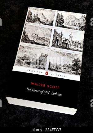 Buchcover 'The Heart of Mid-Lothian' von Sir Walter Scott. Stockfoto