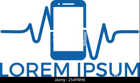 Vektordesign Für Mobile Pulse-Logos. Mobile Health Logo Design Vektor. Stock Vektor