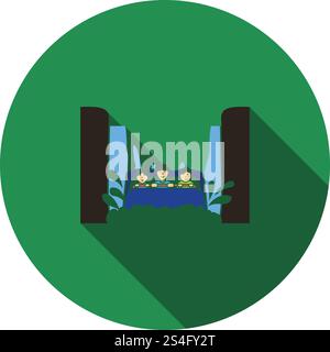 Wasser Bootsfahrt Symbol. Flache Farbgestaltung. Vector Illustration. Stock Vektor