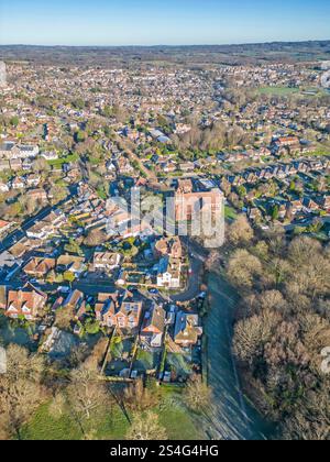 Aus der Vogelperspektive von bexhill Downs, Wald und Park bei bexhill auf dem Meer östlich von sussex Stockfoto