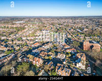 Aus der Vogelperspektive von bexhill Downs, Wald und Park bei bexhill auf dem Meer östlich von sussex Stockfoto