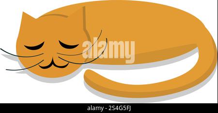 Symbol für schlafende Katze. Cartoon des schlafenden Katzenvektorsymbols für Webdesign isoliert auf weißem Hintergrund. Schlafende Katze im Cartoon-Stil Stock Vektor