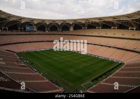 Ein allgemeiner Blick aus dem Inneren des Stadions von King Abdullah Sports City vor dem spanischen Super Cup-Finale El Clasico zwischen dem FC Barcelona und Real Madrid. Stockfoto