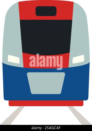 Zug Symbol Vorderansicht. Flache Farbgestaltung. Vector Illustration. Stock Vektor