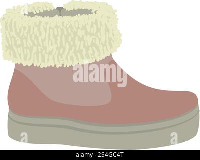 Symbol des Winterschuhs für Damen. Flache Illustration des Schuhvektorsymbols der Winterfrau für Webdesign. Schuh für Damen im Winter, flacher Stil Stock Vektor