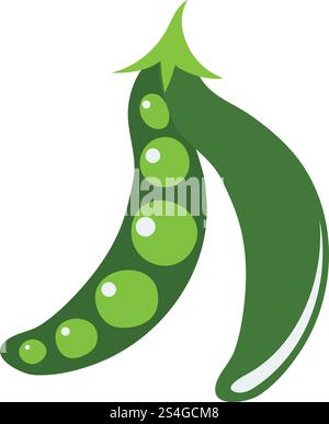 Erbse-Symbol. Flache Farbgestaltung. Vektor-Illustration. Stock Vektor