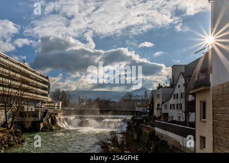 Laufen BL ist die wichtigste Stadt des Laufen-Tals im Kanton Baselland Stockfoto