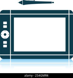 Grafiktablett-Symbol. Schatten-Reflexion-Design. Vektor-Illustration. Stock Vektor