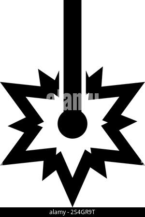 Laser arbeiten Laser Line funke Schweißsymbole Gravur Konzept Lasergravur burst Symbol Farbe schwarz Vector Illustration Flat Style simple Image Stock Vektor