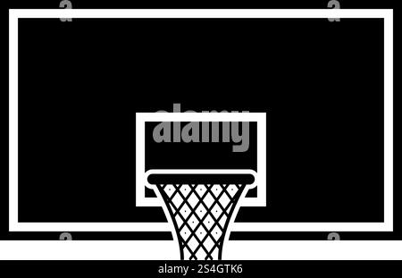 Basketball Backboard Basketballkorb auf das Symbol Rückwand Farbe schwarz Vector Illustration Flat Style simple Image Stock Vektor