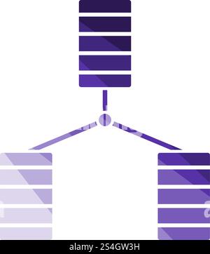 Symbol Datenbank. Flachen Farbe Leiter Design. Vector Illustration. Stock Vektor