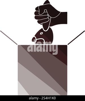 In der Magic Box Symbol Hase. Flache Farbgestaltung. Vector Illustration. Stock Vektor