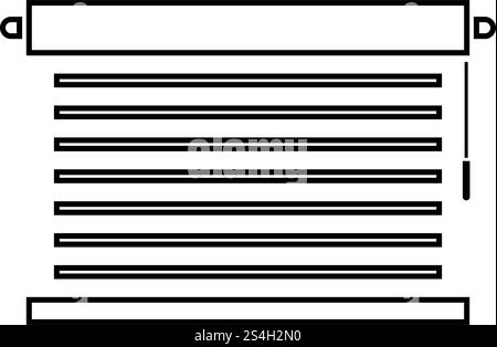 Jalousie Metall Fenster Jalousie für Office Lamellen Symbol outline Schwarz Vector Illustration Flat Style simple Image Stock Vektor