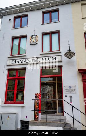 Brügge, Belgien - 27. September 2024: Die Front das Diamantenmuseum in Brügge Stockfoto