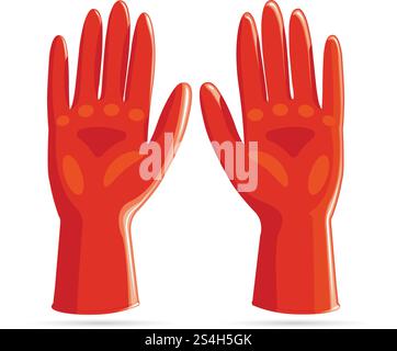 Symbol für Gummihandschuhe. Realistische Illustration von Gummihandschuhen Vektorsymbol für Webdesign isoliert auf weißem Hintergrund. Gummihandschuhe Symbol, realistischer Stil Stock Vektor