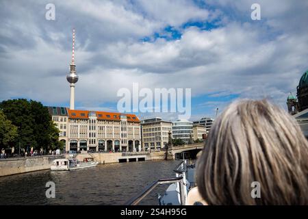 Berlin, Deutschland. Bootstour auf der Spree im Sommer. Juni 2016 Stockfoto