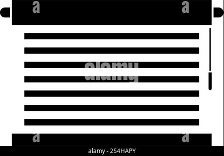 Jalousie Metall Fenster Jalousie für Office Lamellen Symbol Farbe schwarz Vector Illustration Flat Style simple Image Stock Vektor