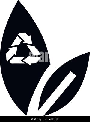 Symbol „Blatt recyceln“. Einfache Illustration des Symbols für das Recycling-Blatt-Vektor für Webdesign isoliert auf weißem Hintergrund. Symbol für Recycling-Blätter, einfache Ausführung Stock Vektor