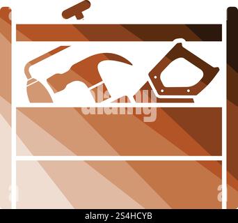 Retro-Werkzeug-Box-Symbol. Flache Farbgestaltung. Vektor-Illustration. Stock Vektor