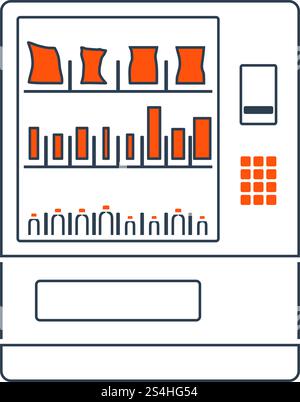 Symbol der Lebensmittel verkaufen. Dünne Linie mit roten Füllen Design. Vector Illustration. Stock Vektor