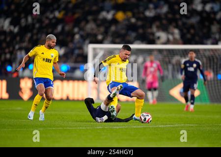 Torino, Italien. Januar 2025. Spiel-Action während des Endspiels der Kings World Cup Nation zwischen Brasilien und Kolumbien im Juventus-Stadion in Turin, Nordwesten Italiens - 12. Januar 2025. Sport - Fußball FC (Foto: Fabio Ferrari/LaPresse) Credit: LaPresse/Alamy Live News Stockfoto