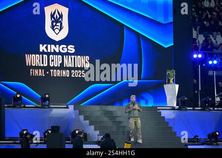 Torino, Italien. Januar 2025. Jake Paul vor dem Finale der Kings World Cup Nation zwischen Brasilien und Kolumbien im Juventus-Stadion in Turin, Nordwesten Italiens - 12. Januar 2025. Sport - Fußball FC (Foto: Fabio Ferrari/LaPresse) Credit: LaPresse/Alamy Live News Stockfoto