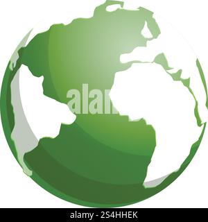 Grünes Erdsymbol. Cartoon des grünen Globus Erde Vektor-Icons für Web-Design isoliert auf weißem Hintergrund. Grüne Erdkugel im Cartoon-Stil Stock Vektor