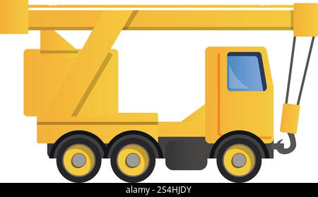 Symbol für Lkw-Kran. Cartoon des LKW-Kranvektorsymbols für Webdesign isoliert auf weißem Hintergrund. Truck Crane-Symbol, Cartoon-Stil Stock Vektor