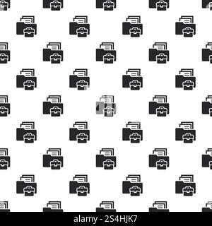 Ordner Aktenkoffer Muster nahtlose Wiederholung Hintergrund für jedes Webdesign. Nahtloses Ordnermuster für Aktenkoffer Stock Vektor