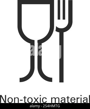 Symbol für ungiftiges Kunststoffmaterial. Einfache Illustration des ungiftigen Kunststoffvektorsymbols für Webdesign isoliert auf weißem Hintergrund. Symbol für ungiftiges Kunststoffmaterial, einfacher Stil Stock Vektor