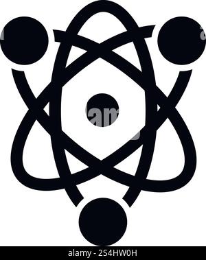 Symbol „Öko-Atom“. Einfache Illustration des Öko-Atomvektorsymbols für Webdesign isoliert auf weißem Hintergrund. ECO Atom Icon, einfacher Stil Stock Vektor
