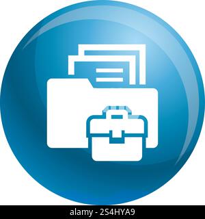 Symbol für Ordner Aktenkoffer. Einfache Illustration des Ordners Aktenkoffer Vektorsymbol für Webdesign isoliert auf weißem Hintergrund. Ordner Aktenkoffer Symbol, einfacher Stil Stock Vektor