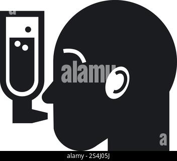 Symbol für man-Insulinspray. Einfache Illustration des man-Insulinspray-Vektorsymbols für Web-Design isoliert auf weißem Hintergrund. Man Insulinspray Symbol, einfach Stock Vektor