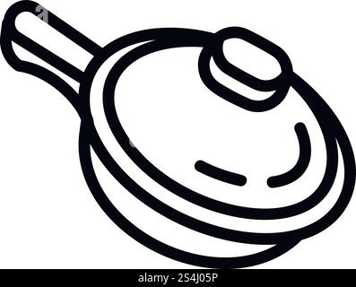 Symbol für Soße-Pfanne. Konturensoße Pfanne Vektor-Symbol für Webdesign isoliert auf weißem Hintergrund. Symbol für die Soßenpfanne, Umrissstil Stock Vektor