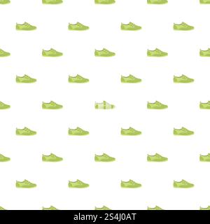 Grünes Schuhmuster nahtlos wiederholter Hintergrund für jedes Webdesign. Grünes Schuhmuster nahtlos Stock Vektor
