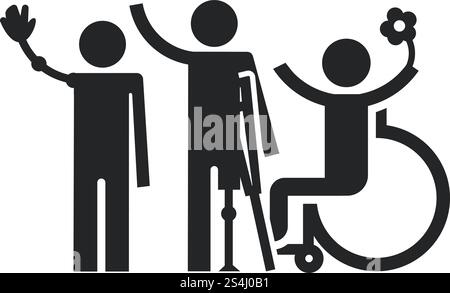 Ungültiges Symbol für Personengruppe. Einfache Abbildung eines ungültigen Personengruppen-Vektorsymbols für Webdesign isoliert auf weißem Hintergrund. Ungültiges Personengruppen-Symbol, einfaches Format Stock Vektor