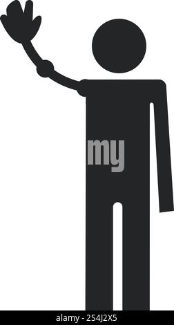 Das Handsymbol der Mannprothese. Einfache Illustration der Mann Prothese Hand Vektor Symbol für Web Design isoliert auf weißem Hintergrund. Mann Prothese Hand Icon, einfache Art Stock Vektor